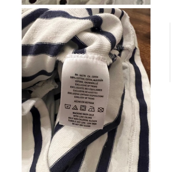 Anthropologie Postmark Women's Navy Stripe Eyelet Tunic Blouse Mini Dress Small - Picture 4 of 4